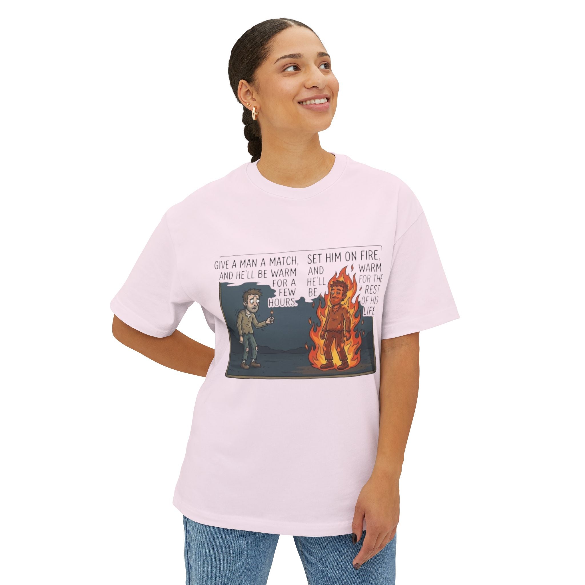 Man on Fire Graphic Tee: Edgy Art Statement
