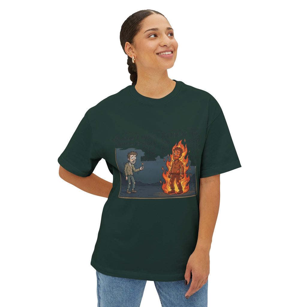 Man on Fire Graphic Tee: Edgy Art Statement