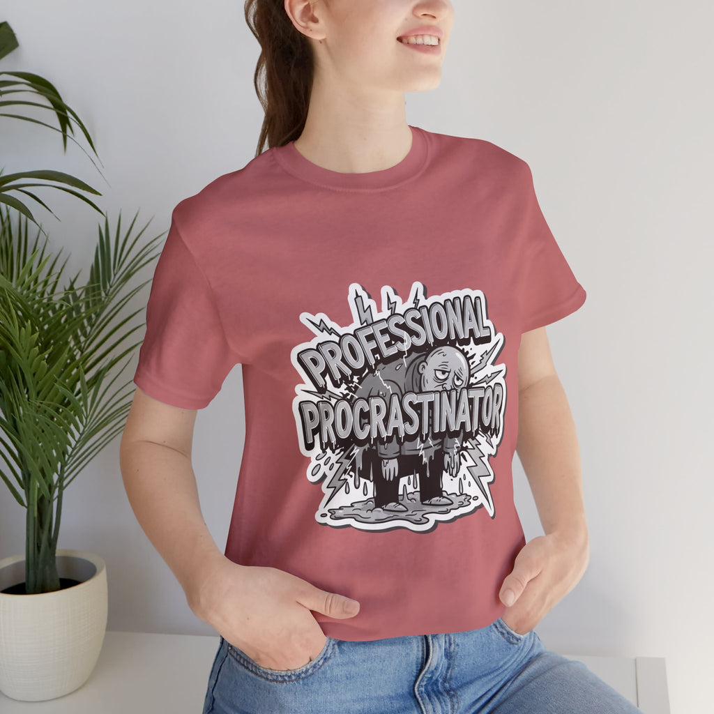 DIY Apparel | Professional Procrastinator T-Shirt — Funny Graphic Tee for Students & Office Workers
