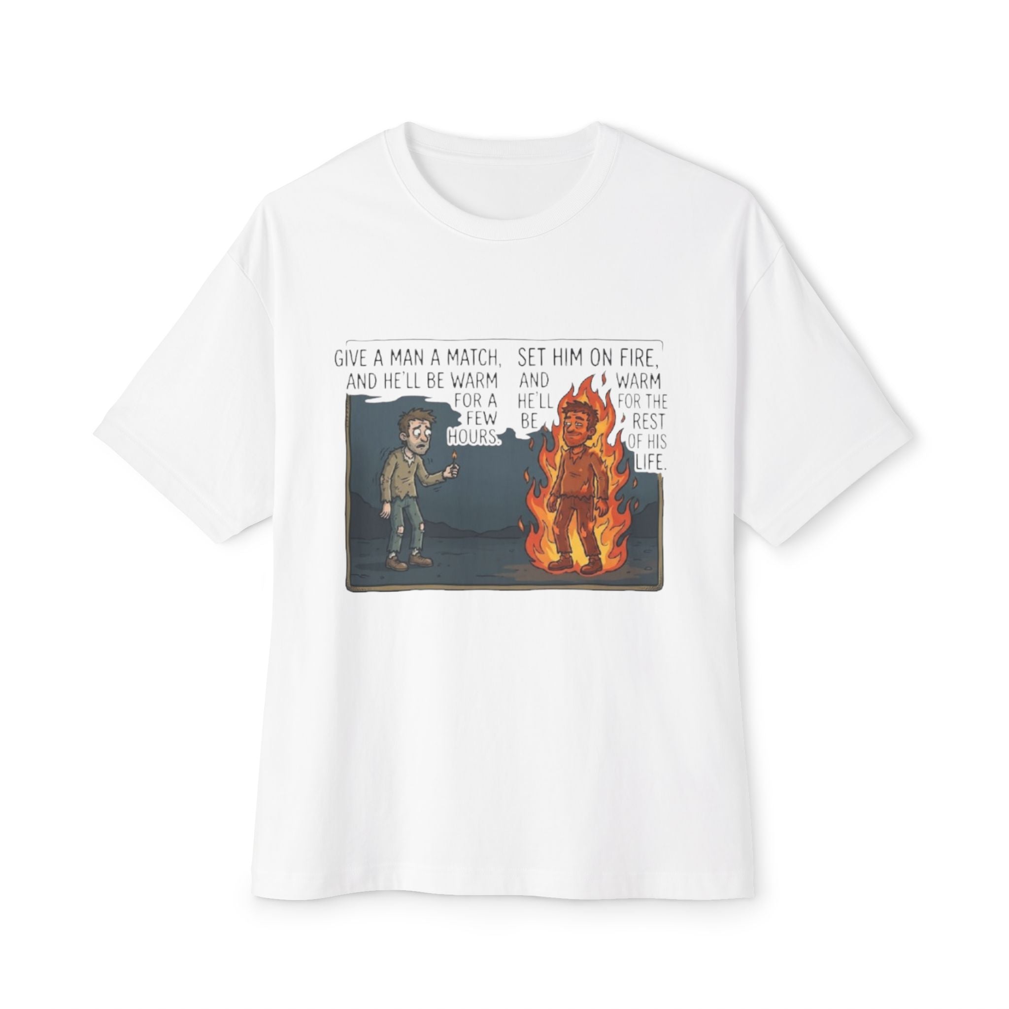 Man on Fire Graphic Tee: Edgy Art Statement