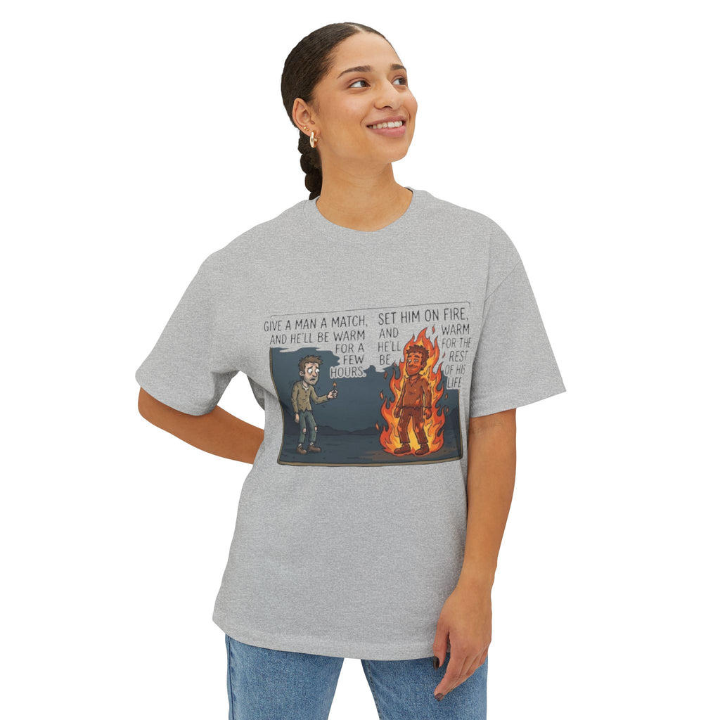 Man on Fire Graphic Tee: Edgy Art Statement
