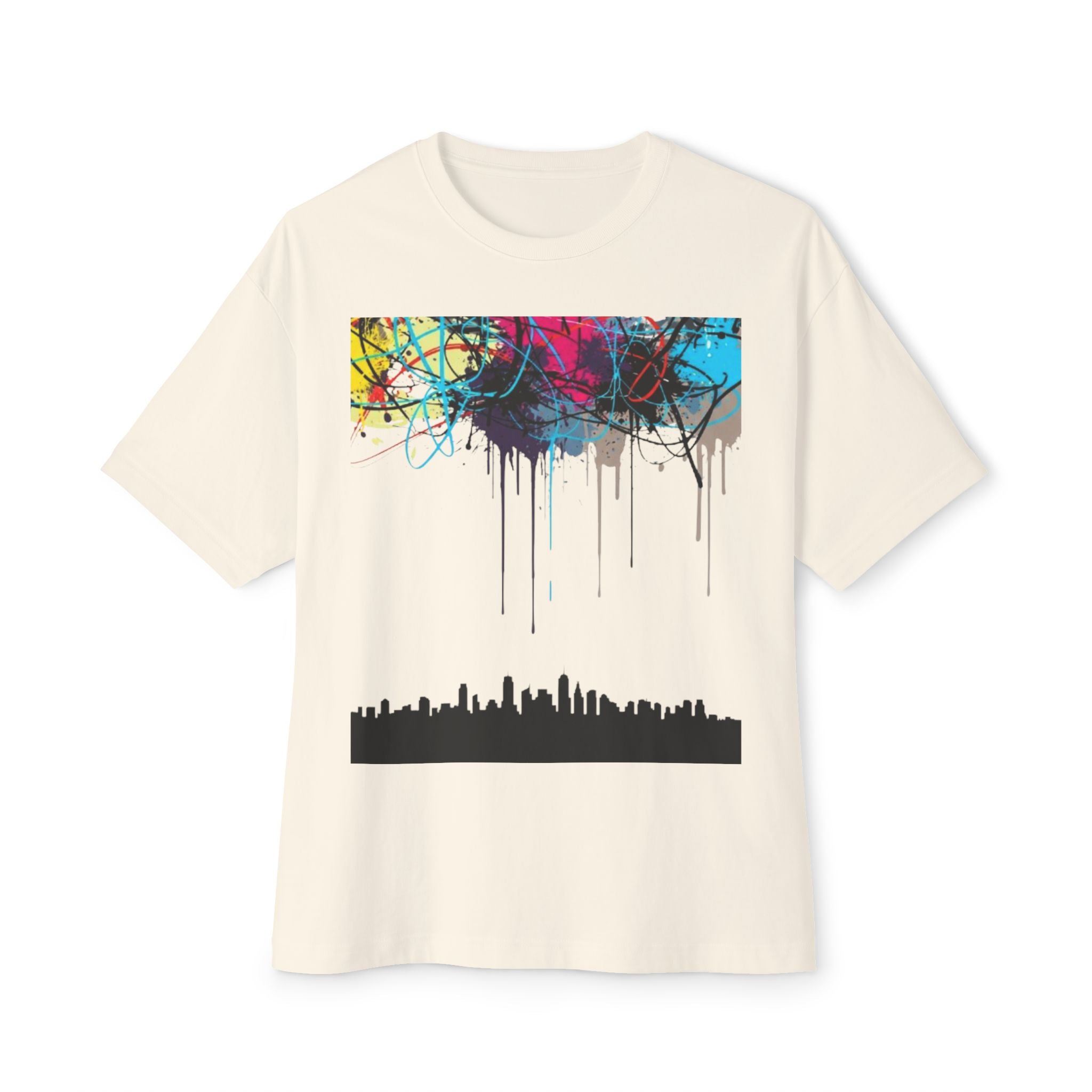 Dripping Cityscape Art Print - Modern Urban Decor