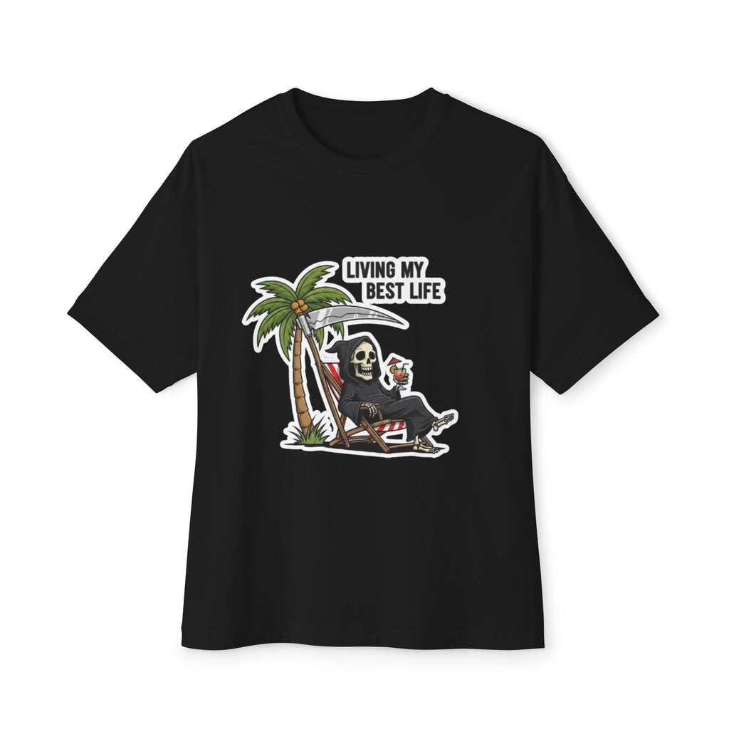 Grim Reaper Beach Cocktail Tee - Dark Humor Summer