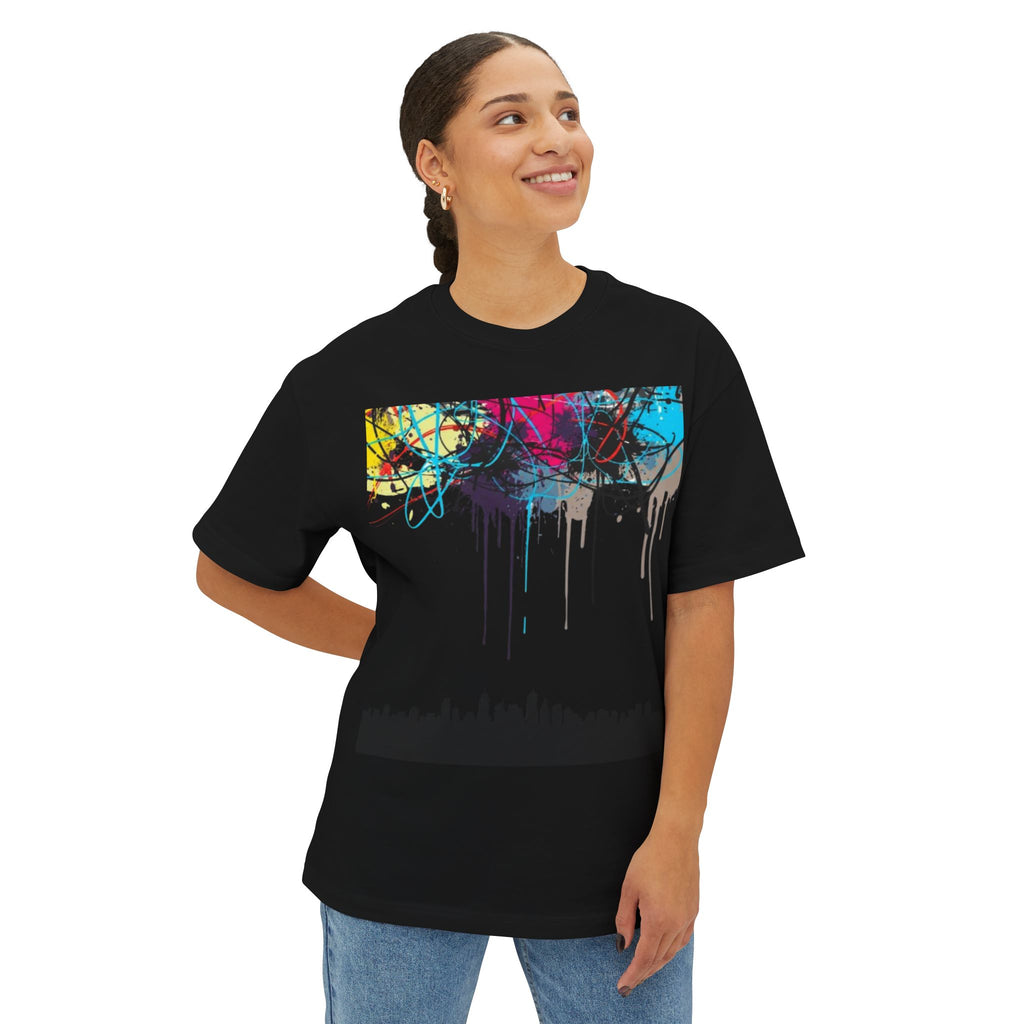 Dripping Cityscape Art Print - Modern Urban Decor