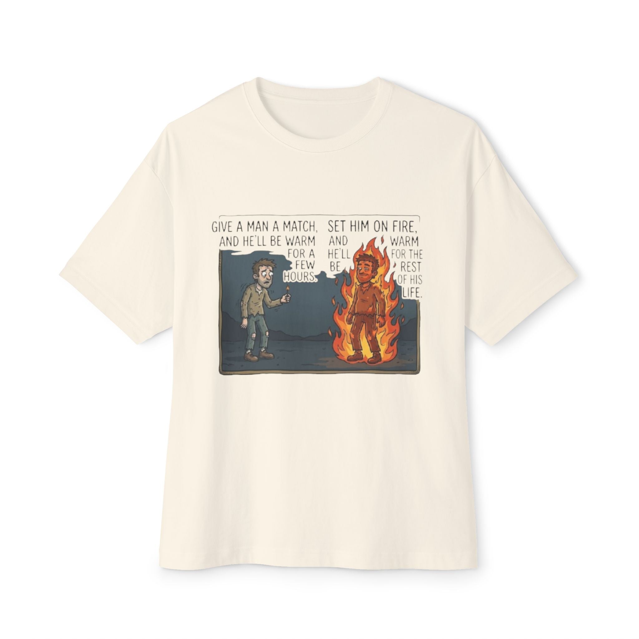 Man on Fire Graphic Tee: Edgy Art Statement
