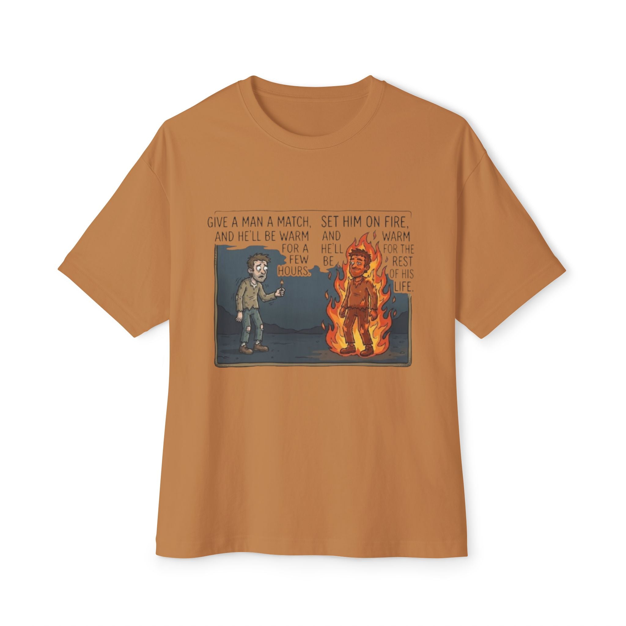 Man on Fire Graphic Tee: Edgy Art Statement