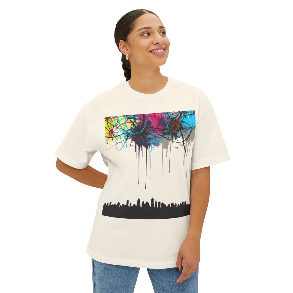 Dripping Cityscape Art Print - Modern Urban Decor