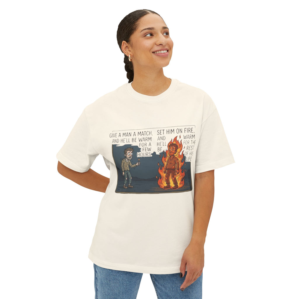Man on Fire Graphic Tee: Edgy Art Statement