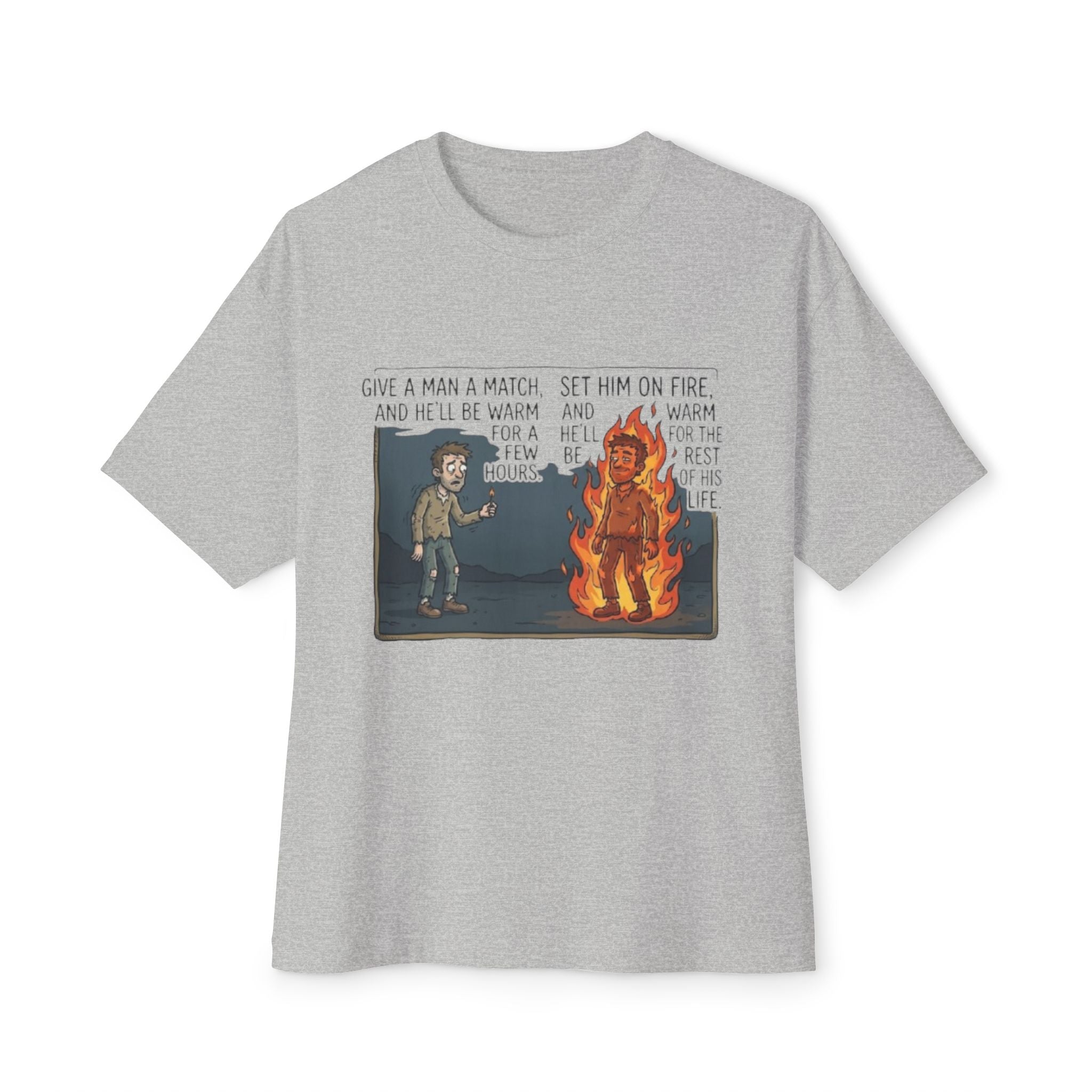 Man on Fire Graphic Tee: Edgy Art Statement