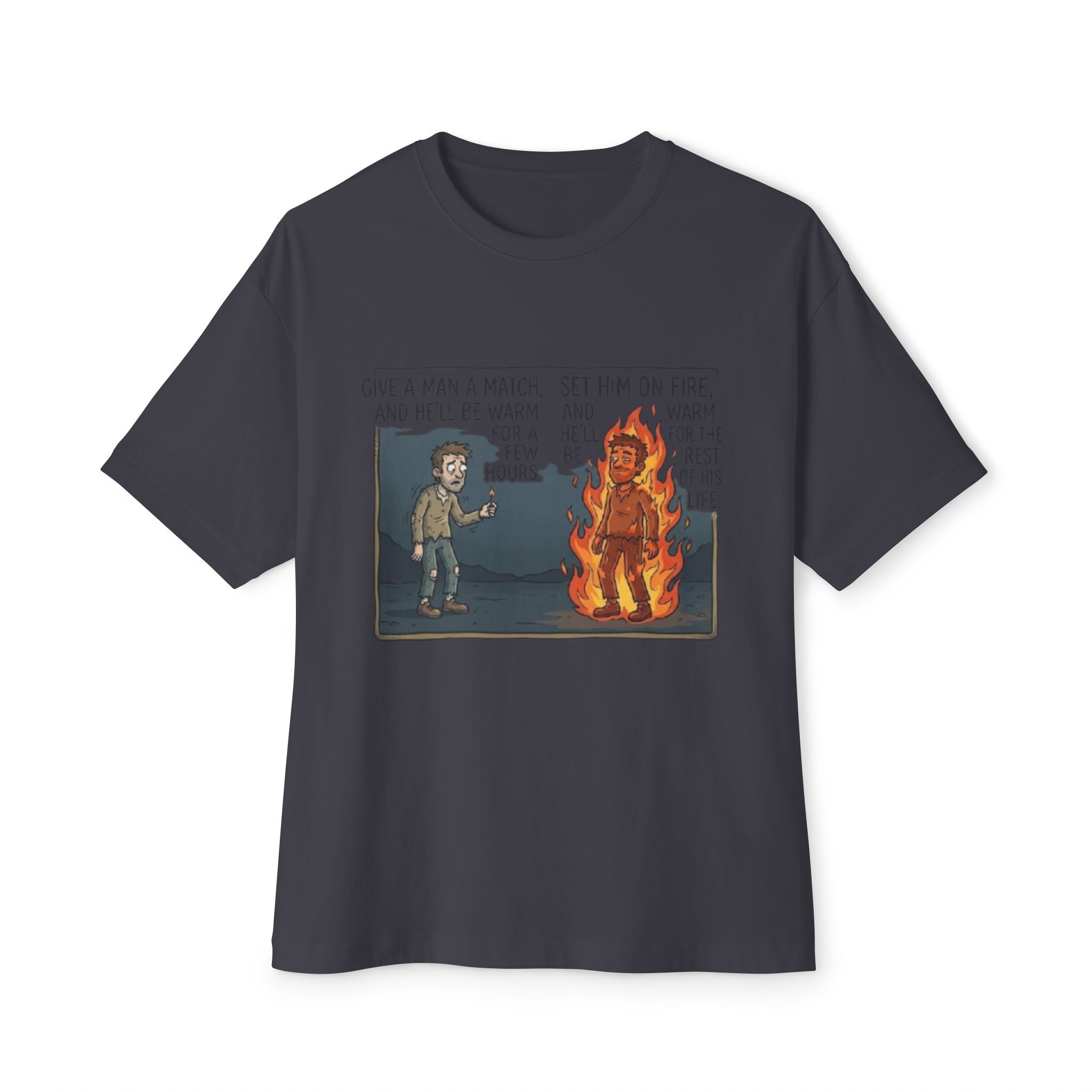 Man on Fire Graphic Tee: Edgy Art Statement