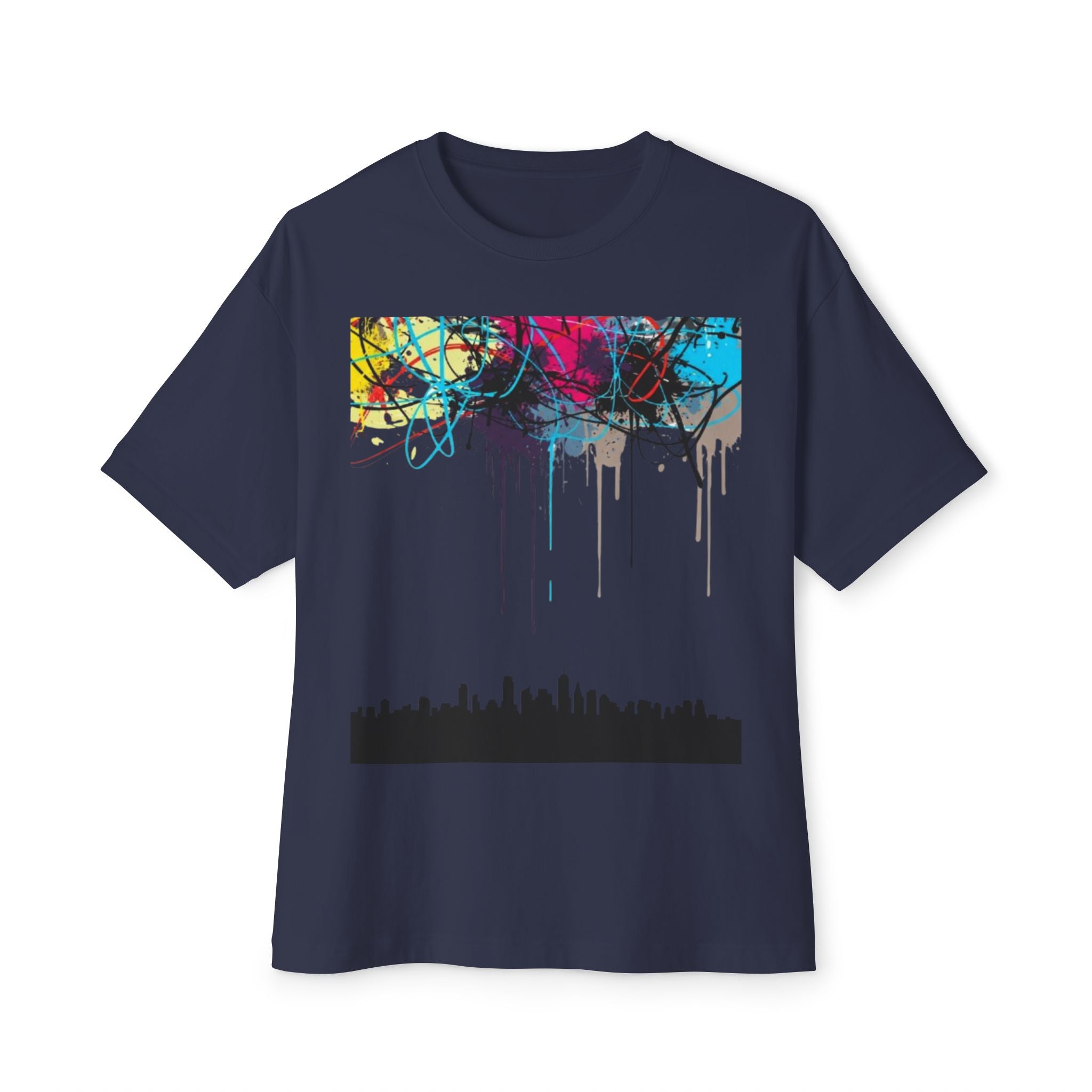 Dripping Cityscape Art Print - Modern Urban Decor