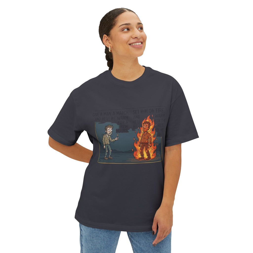 Man on Fire Graphic Tee: Edgy Art Statement