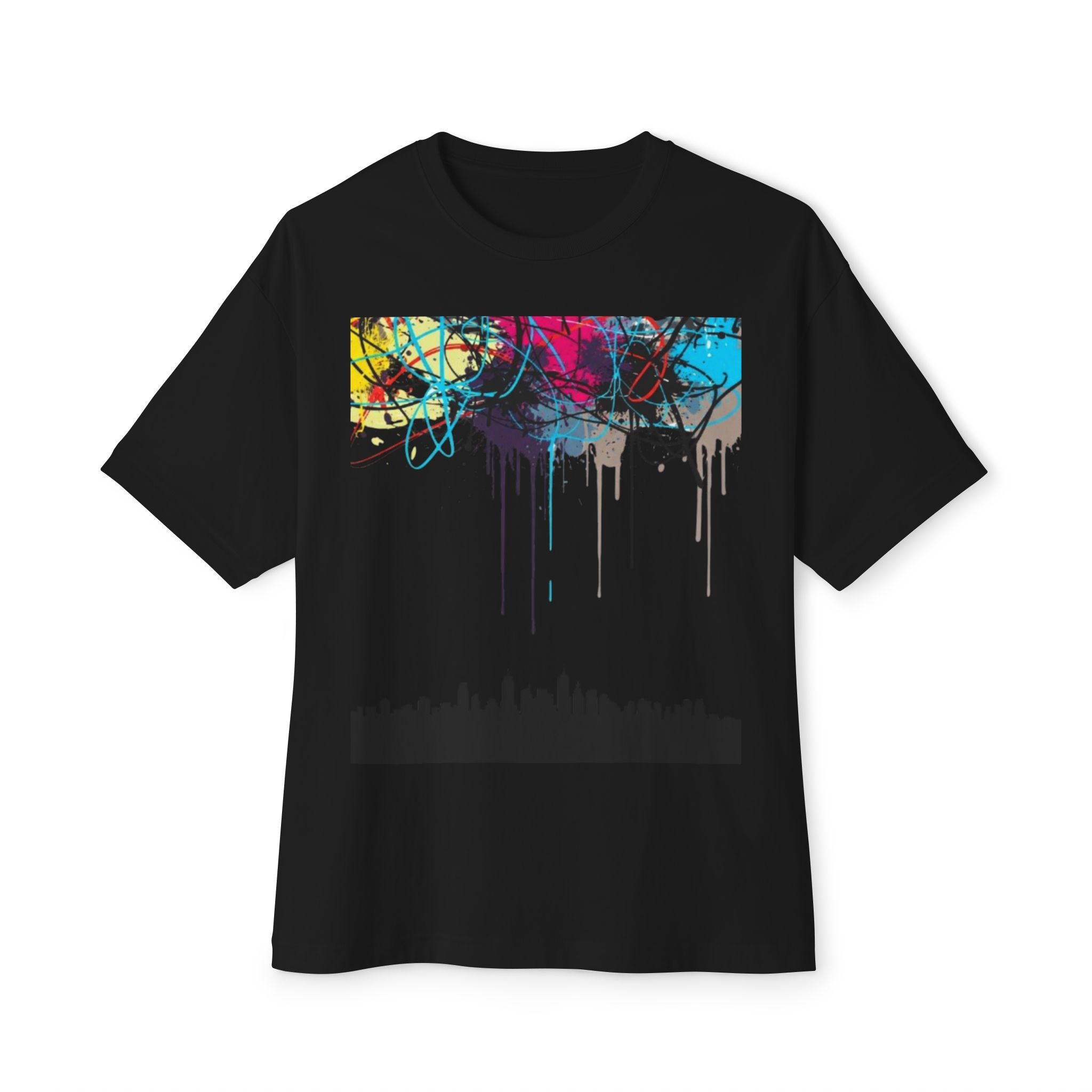 Dripping Cityscape Art Print - Modern Urban Decor