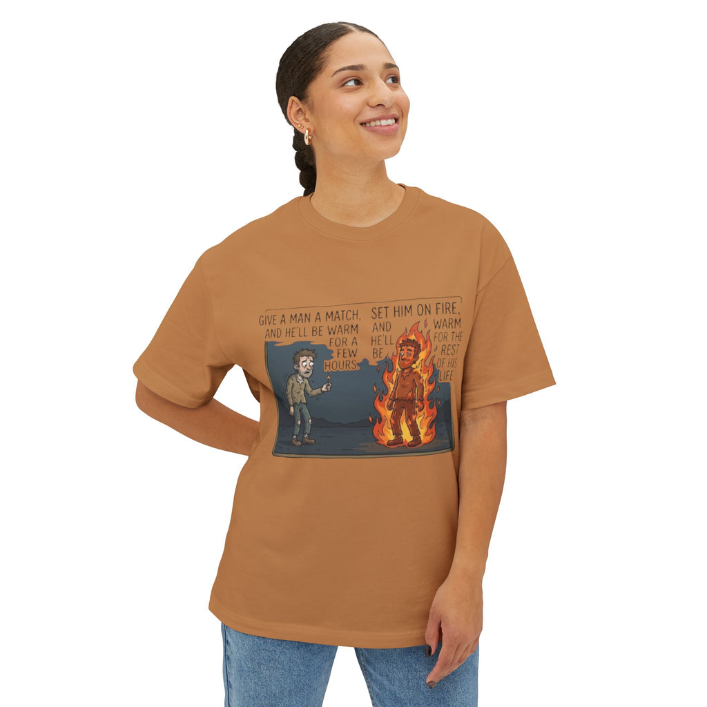 Man on Fire Graphic Tee: Edgy Art Statement