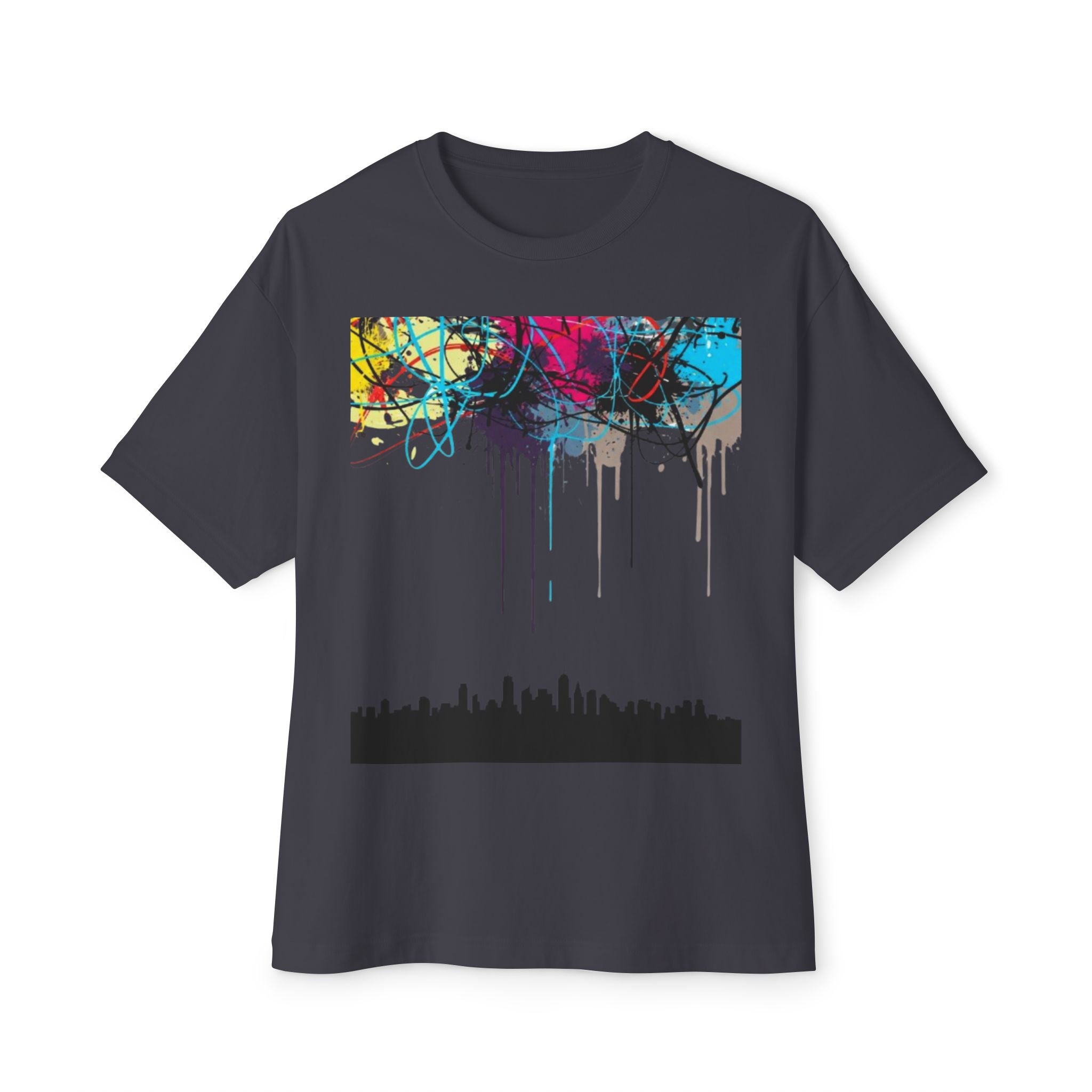 Dripping Cityscape Art Print - Modern Urban Decor