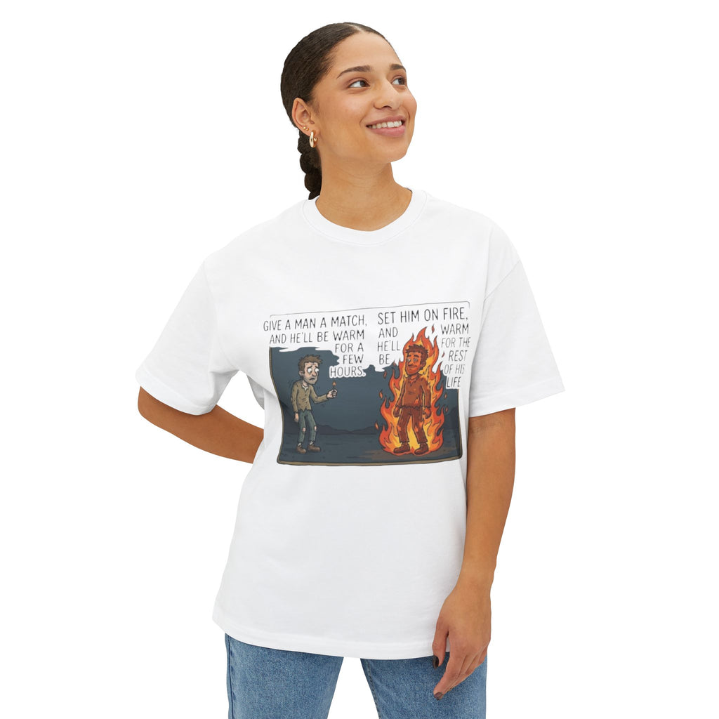Man on Fire Graphic Tee: Edgy Art Statement